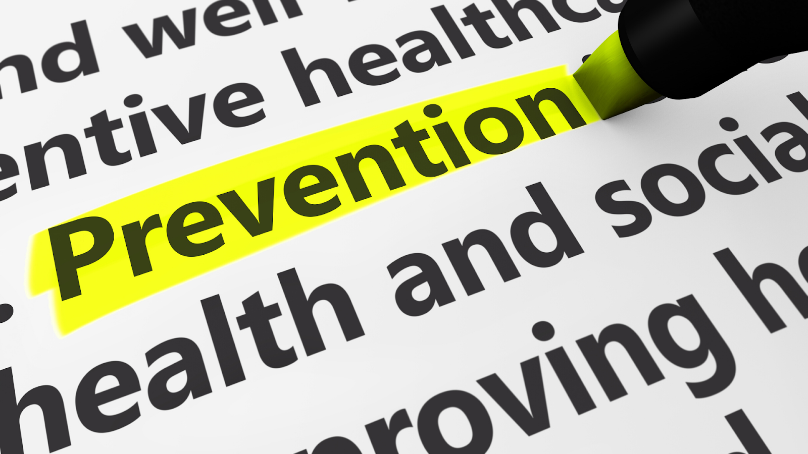 The word prevention highlighted
