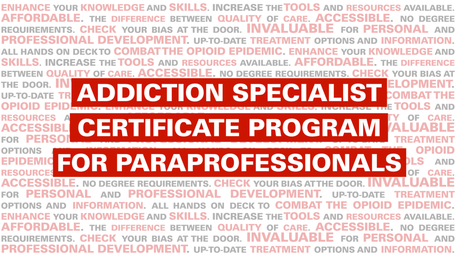Addiction Specialist Certificate Program graphic