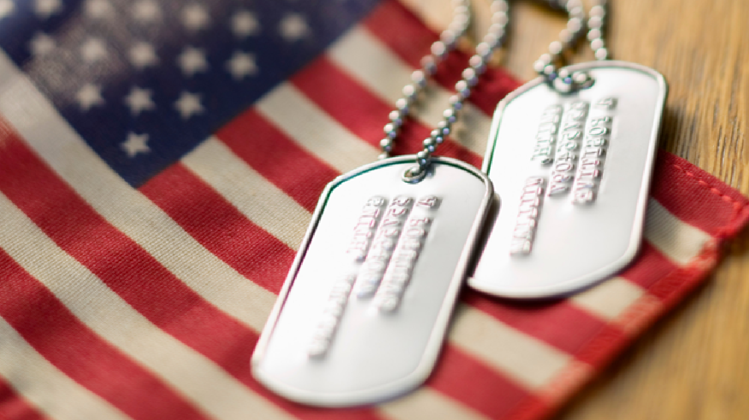 American Flag with Dog Tags