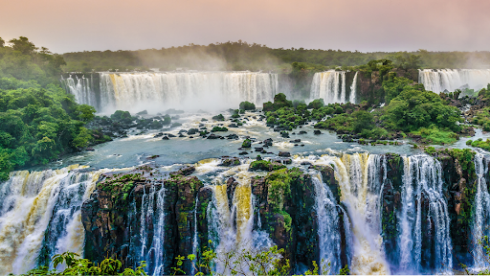 Waterfall with cascades